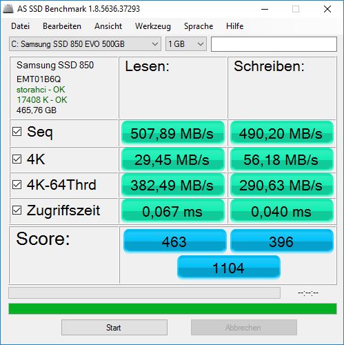 Samsung SSD ohne Rapid Mode